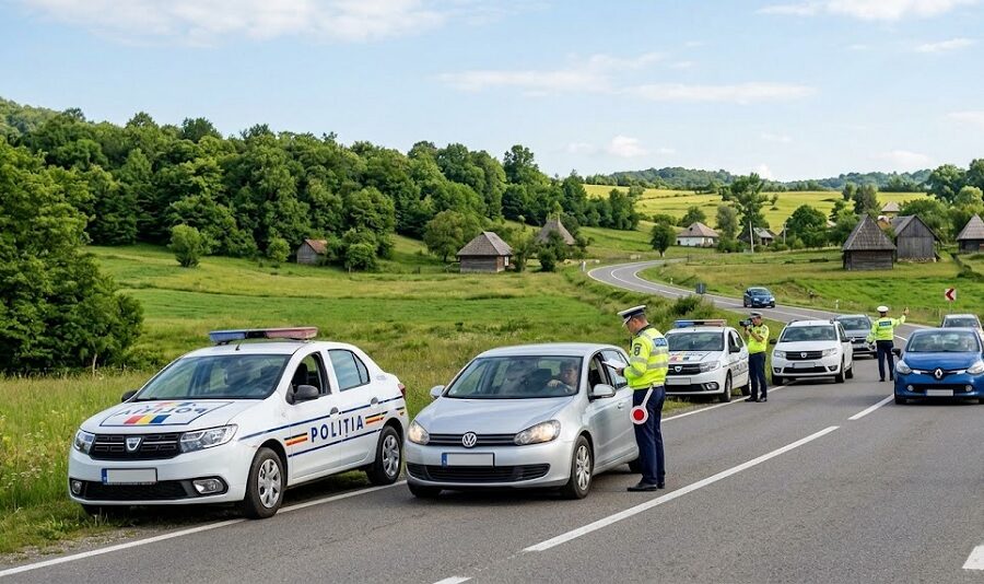 Acțiune a polițiștilor pentru siguranța rutieră în Maramureș: 27 de autovehicule verificate și 9 sancțiuni aplicate