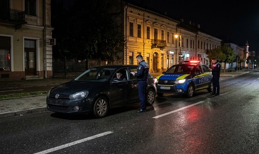 Autoturism neînmatriculat, depistat în trafic la miezul nopții în Sighetu Marmației