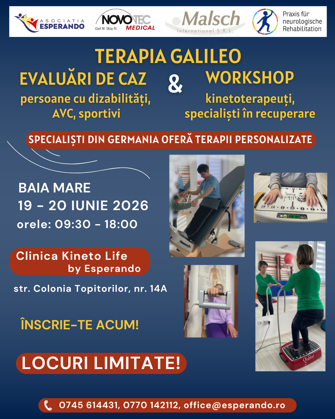 Specialiști din Germania vin la Baia Mare pentru evaluări și workshop dedicat terapiei Galileo
