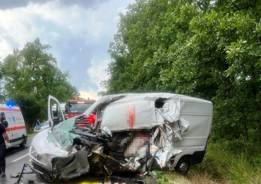 Tragedie pe DN 56A! Un șofer a murit după un violent impact între un microbuz și un autotren în localitatea Bucura
