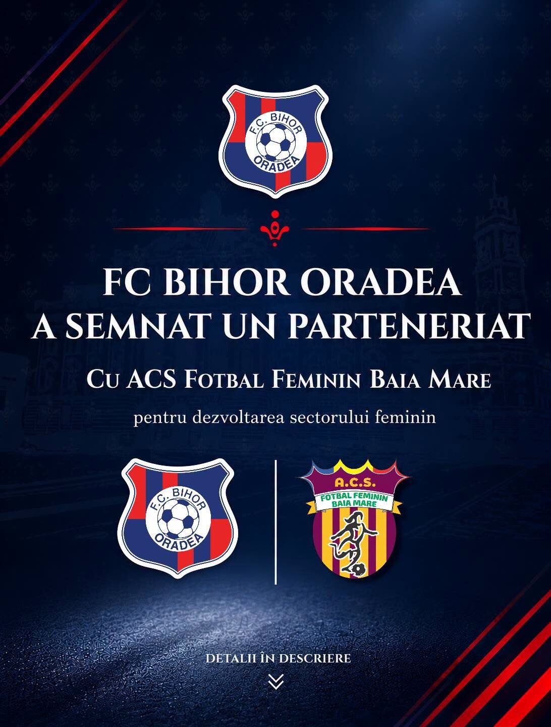 FC Bihor Oradea și ACS Fotbal Feminin Baia Mare au semnat un parteneriat pentru dezvoltarea fotbalului feminin