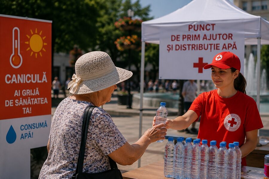Canicula mobilizează autoritățile: puncte de prim ajutor și distribuție de apă, deschise în Maramureș