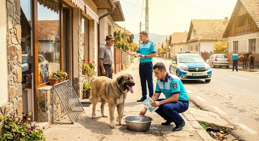 Canicula pune în pericol animalele. Polițiștii din Maramureș intensifică verificările și transmit recomandări proprietarilor