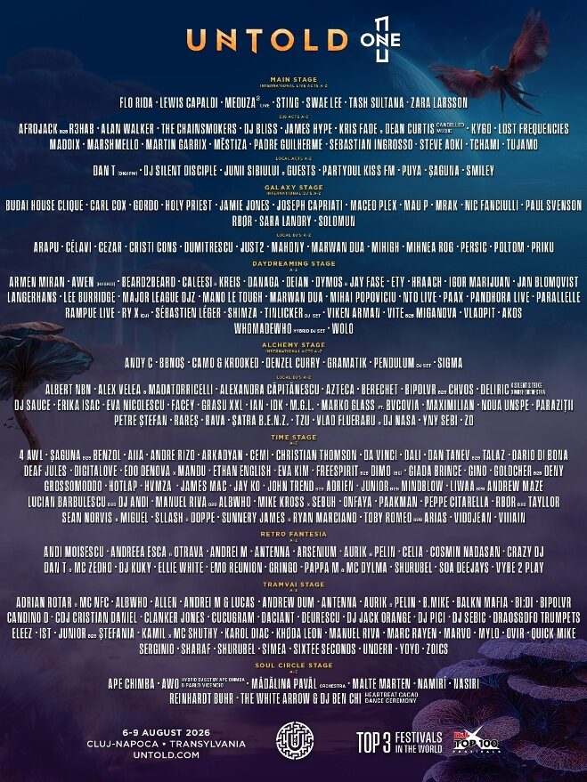 UNTOLD anunță line-up-ul final: nume noi pe scenele festivalului și o premieră:  MEDUZA 3Live pentru prima dată în România