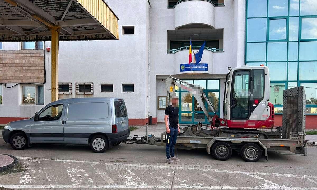 O remorcă și un excavator compact, în valoare totală de 26.000 de euro, căutate de către autoritățile din Belgia, descoperite de polițiștii de frontieră