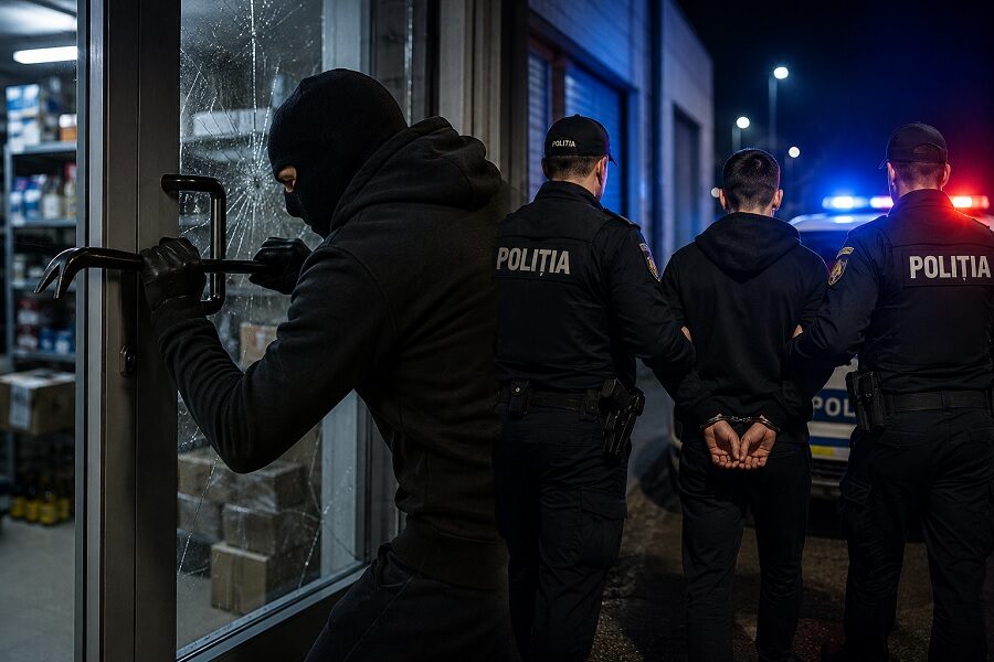 Val de spargeri la firme din Baia Sprie și Tăuții de Sus: Tânăr de 23 de ani, reținut de polițiști după un prejudiciu de 40.000 de lei